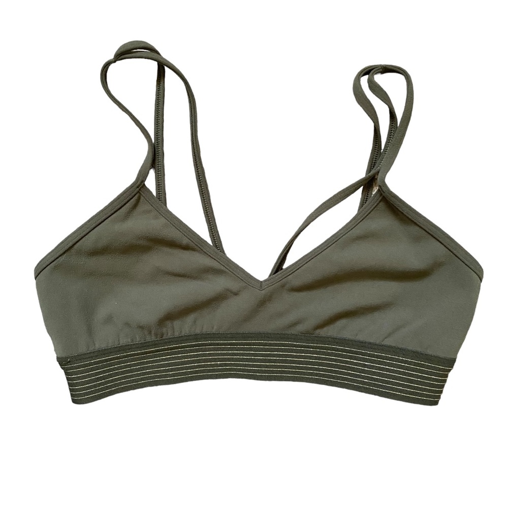 Lululemon | Light Army Green Principal Dancer Golden Lining Bralette - Picture 5 of 8